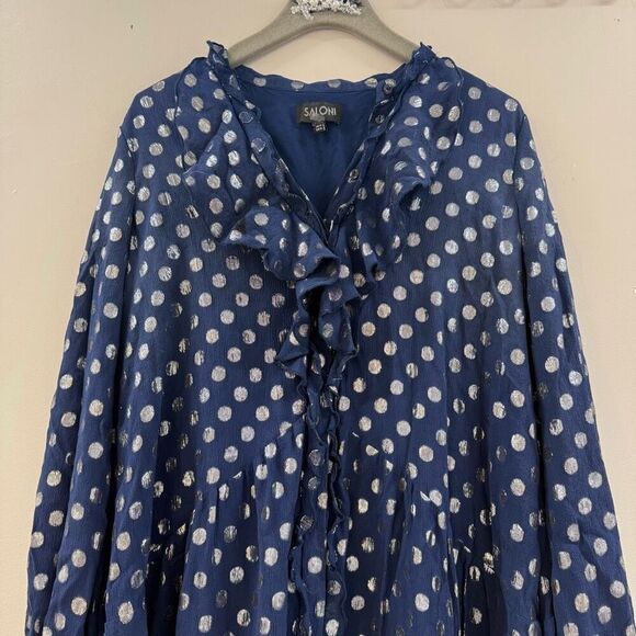 SALONI Navy Dot Tilly Ruffle Dress 💖 - Picture 6 of 9